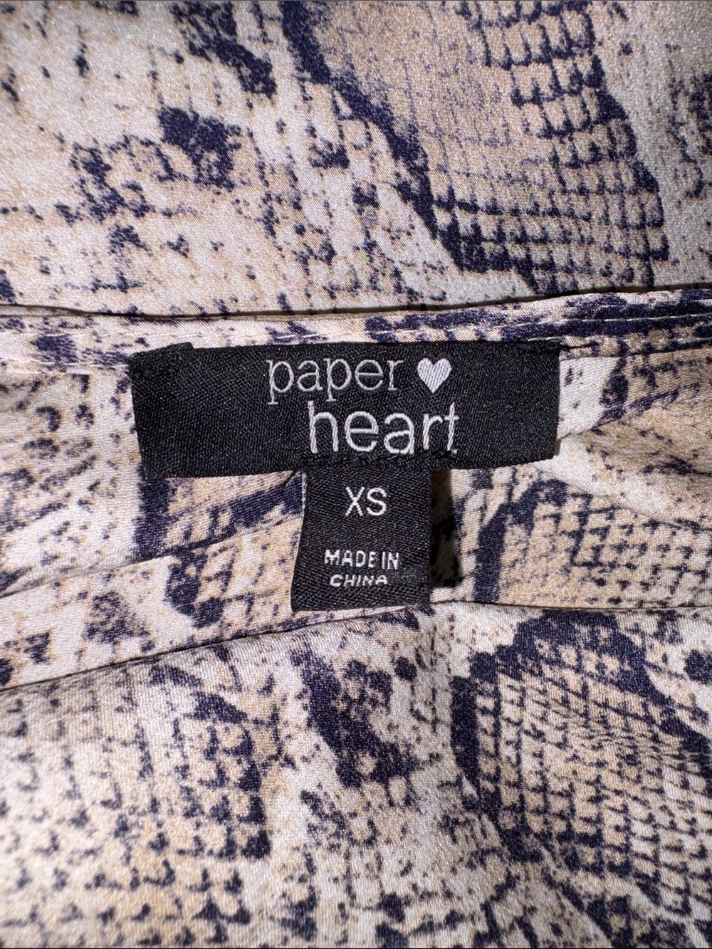 Paper Heart Snakeskin Cowl Neck Maxi Slip Dress XS 90s / Y2K inspired - Picture 3 of 5